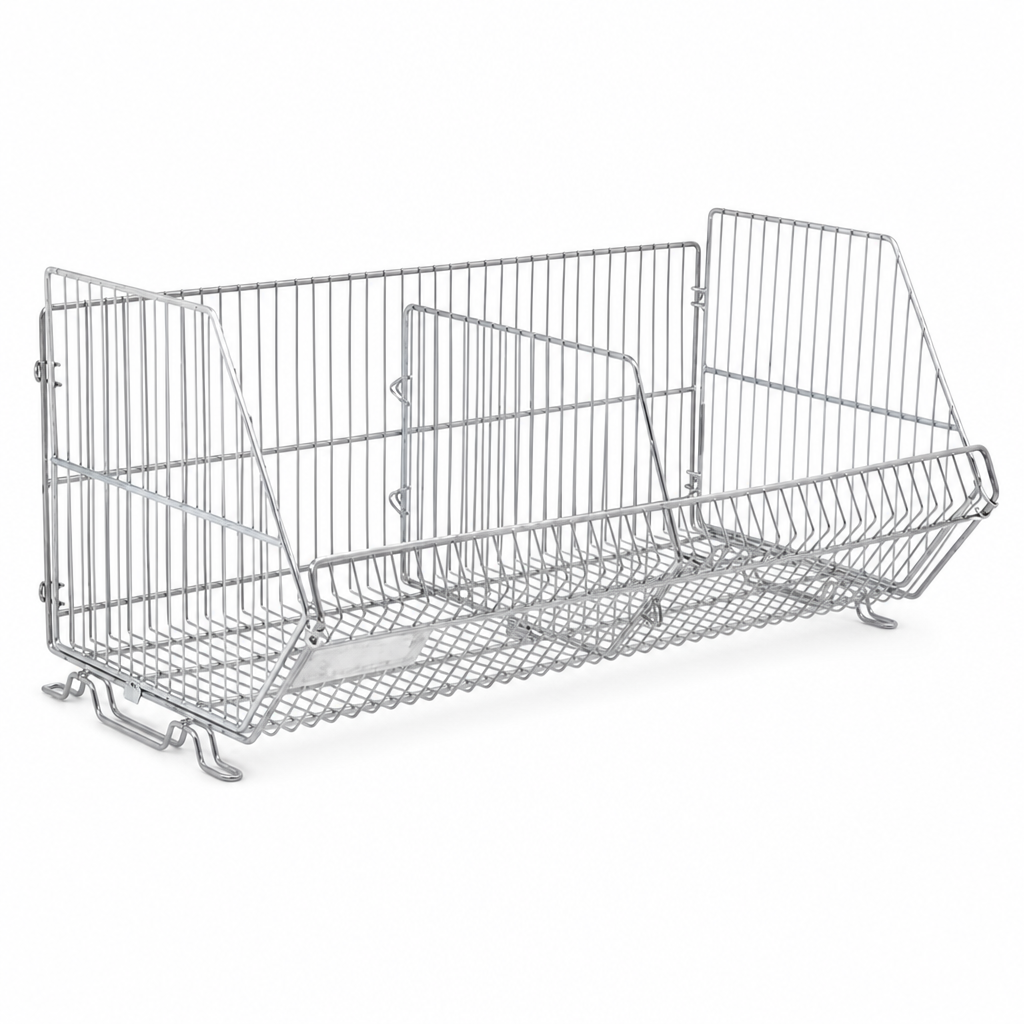 Stackable Galvanised Wire Storage Basket