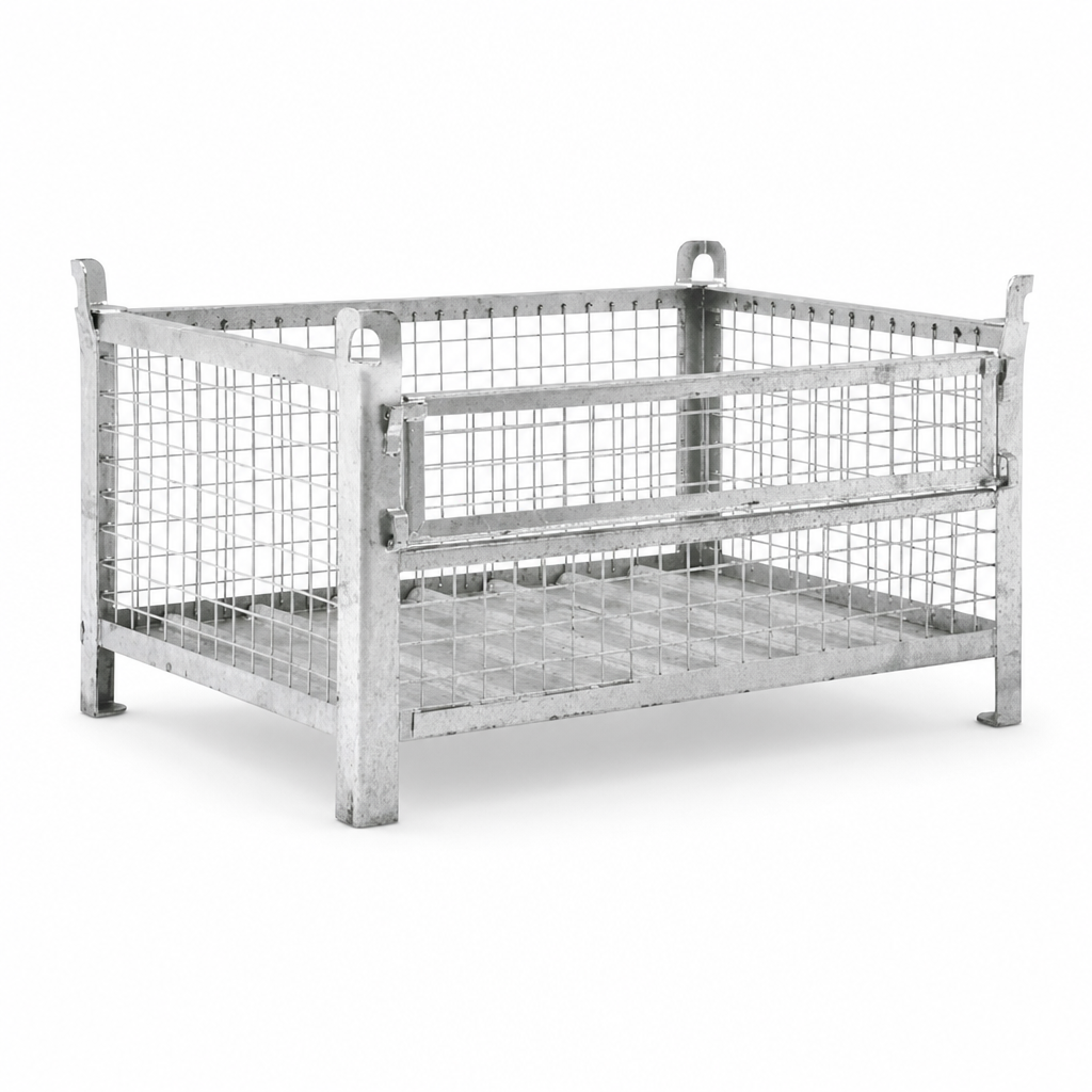 Stackable Mesh Steel Stillage with Half Drop Front