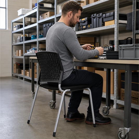 Stackable Plastic Office Chair with Aluminium Frame