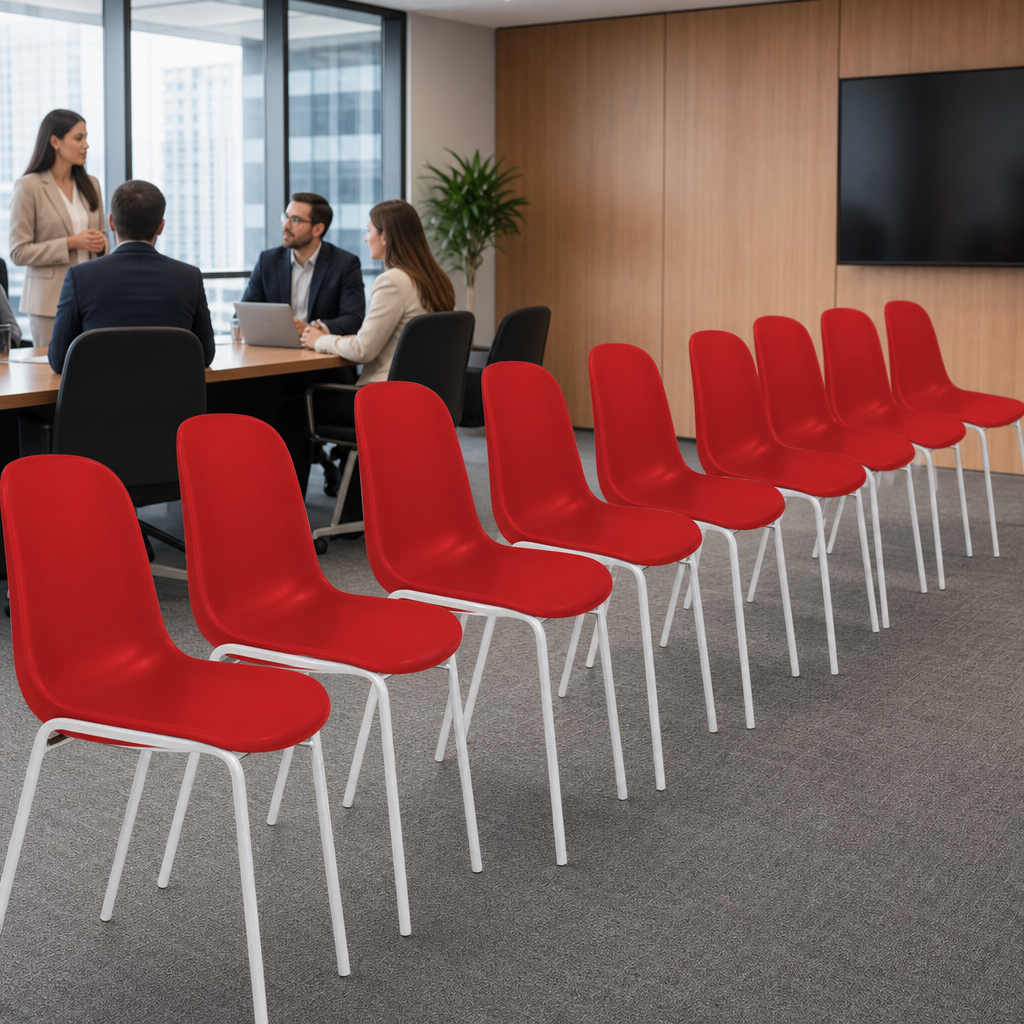 Stackable Plastic Office Chair with Aluminium Frame