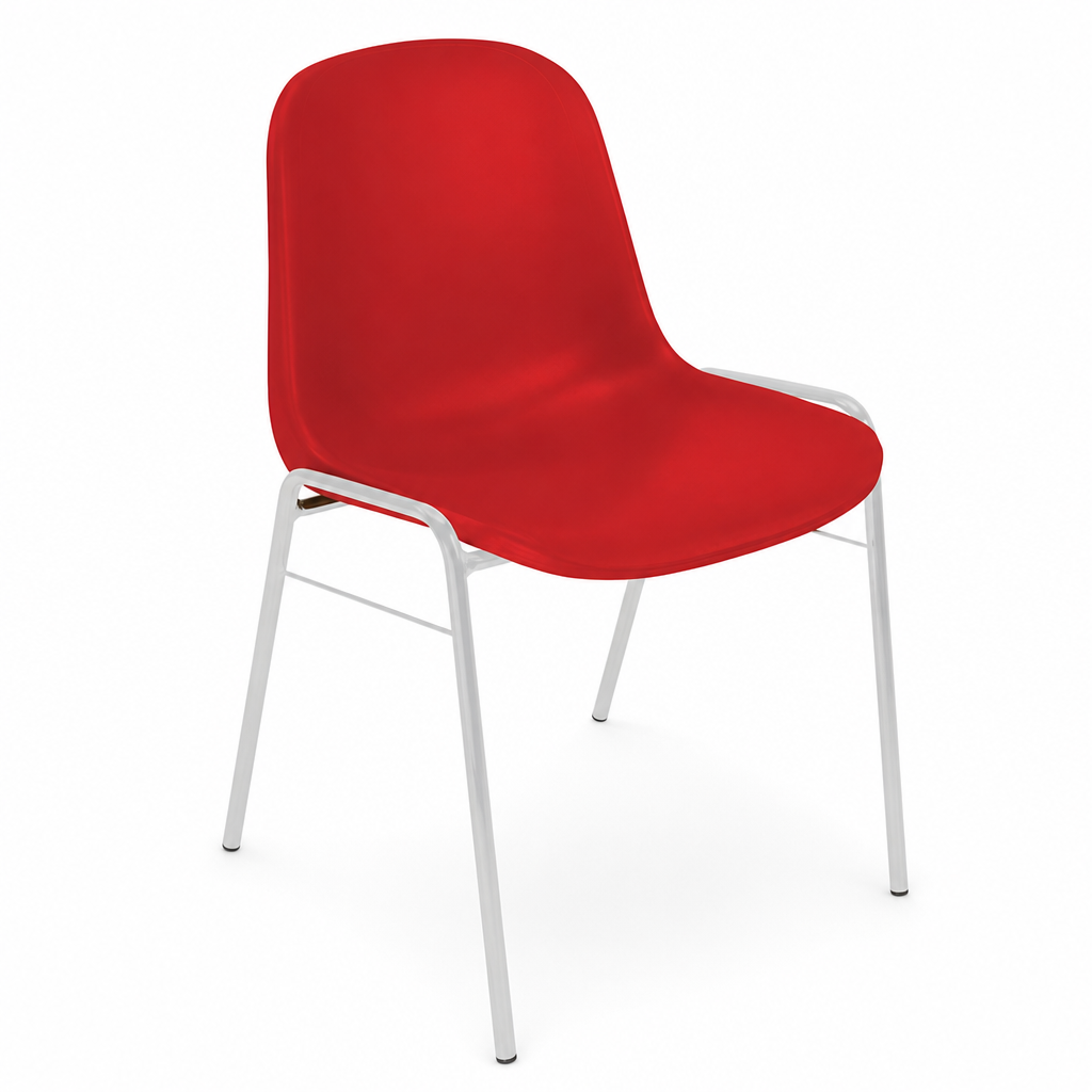 Stackable Plastic Office Chair with Aluminium Frame