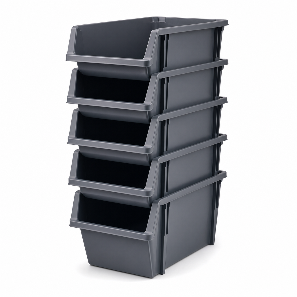 Stackable Plastic Storage Bins 28.3L Pack of 5