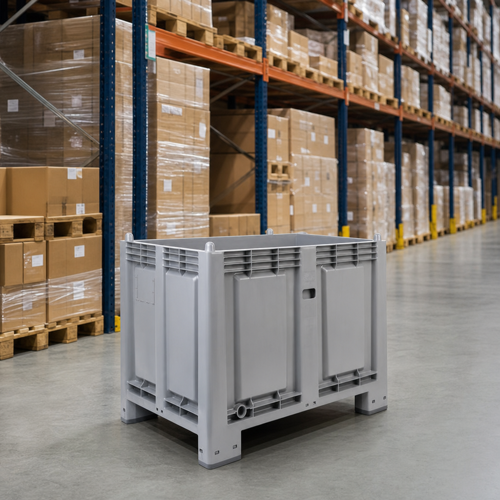 Stackable Recycled Plastic Euro Pallet Box with Feet