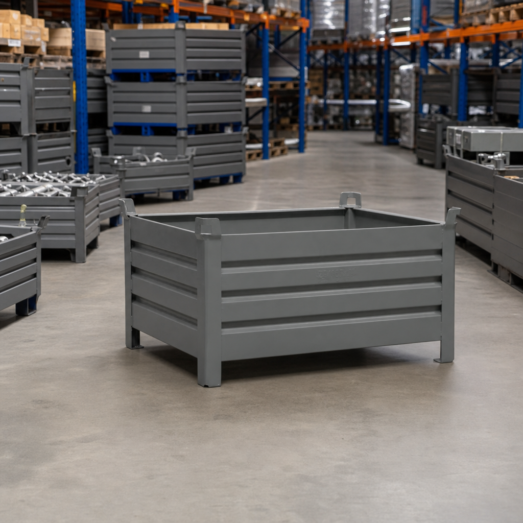 Stackable Sheet-Sided Steel Lifting Stillage