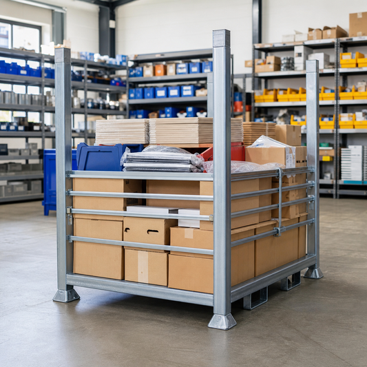 Stackable Steel Post Pallet Stillage with Extension Posts