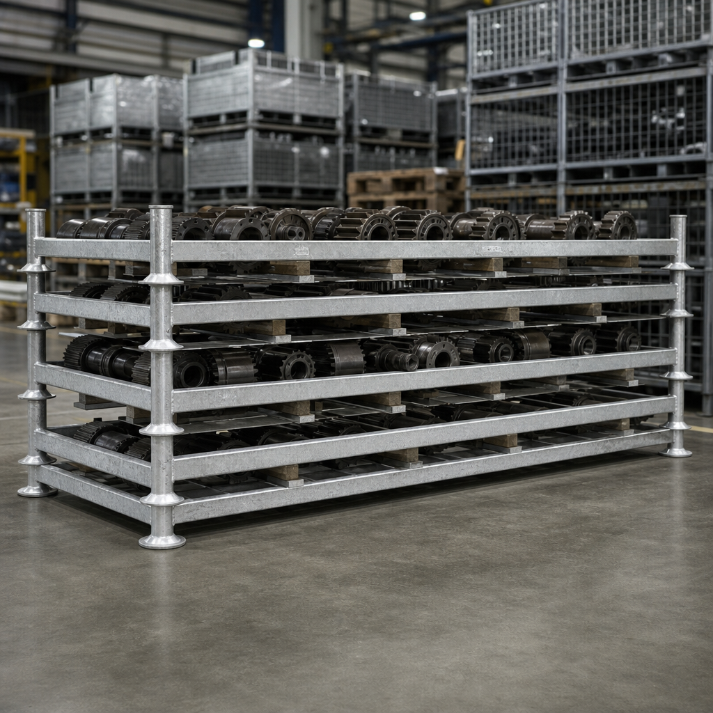Stackable Steel Post Pallet Stillage with Extension Posts