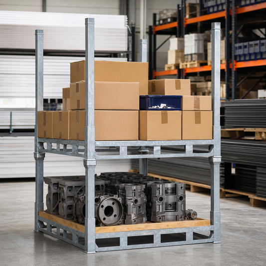 Stackable Steel Post Pallet Stillage with Optional Extension Posts