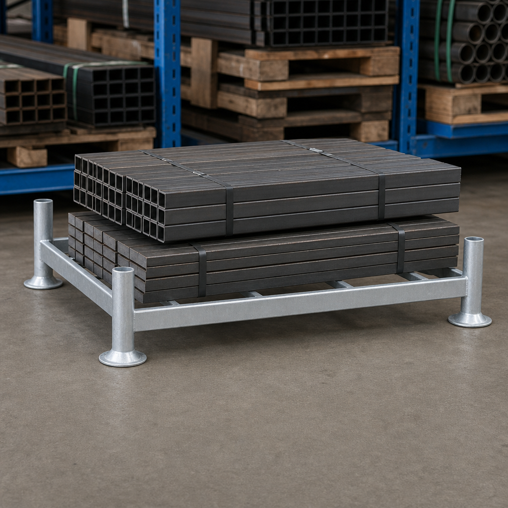 Stackable Steel Post Pallet Stillage with Optional Extension Posts