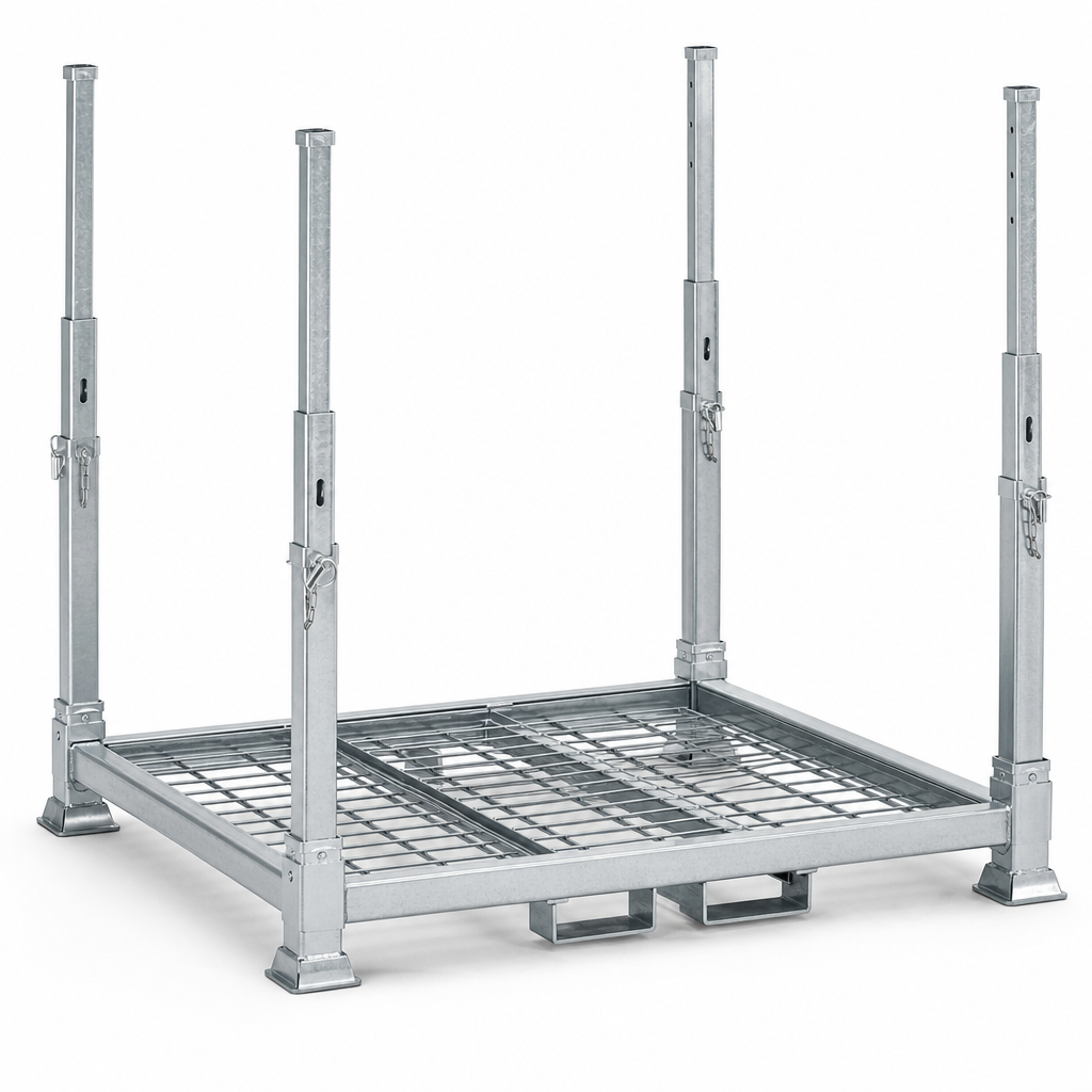 Stackable Steel Post Pallet Stillage with Optional Extension Posts