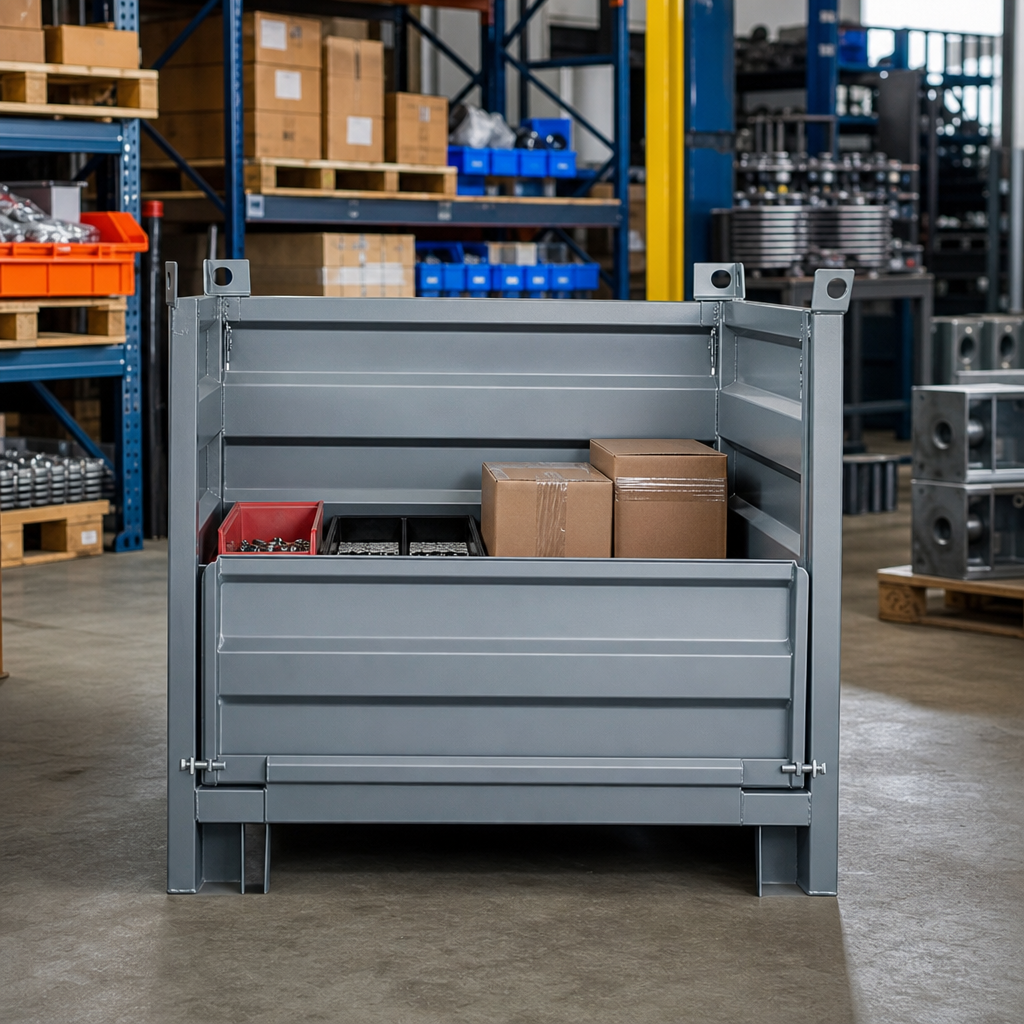 Stackable Steel Stillage with Half Drop Front