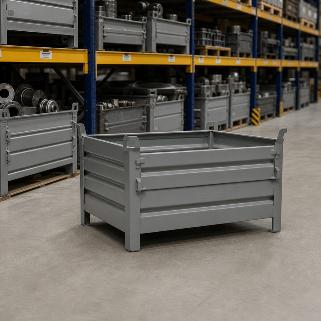 Stackable Steel Stillage with Half Drop Front