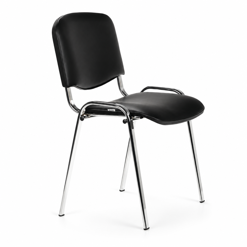 Stackable Vinyl Visitor Chair with Chrome Frame
