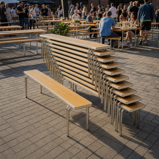 Stacking Benches for Dining and Events