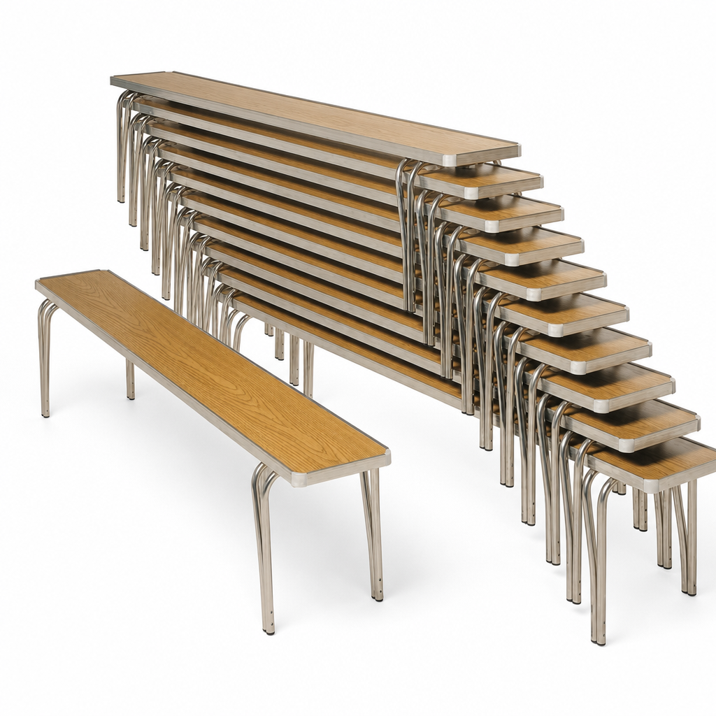 Stacking Benches for Dining and Events