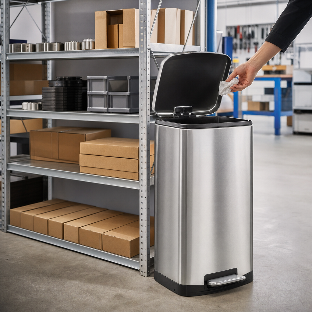 Stainless Steel Food Waste Pedal Bin 45–90L
