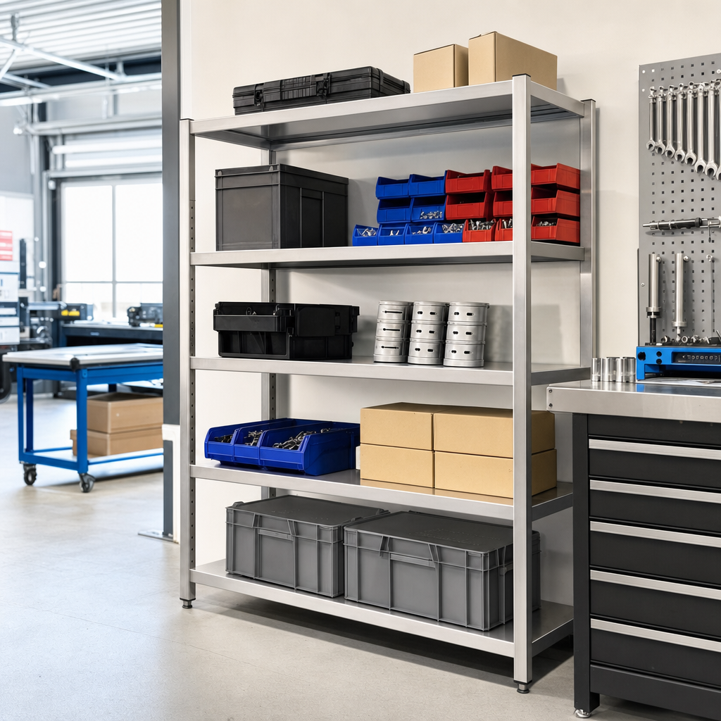 Stainless Steel Shelving Bay 1800h x 1200w x 525d