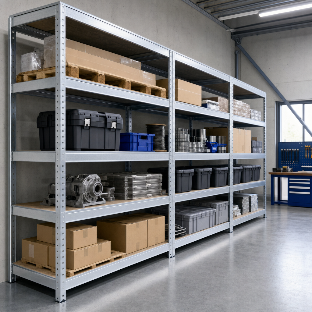 Standard Duty Galvanised Shelving with 600kg Capacity Per Shelf