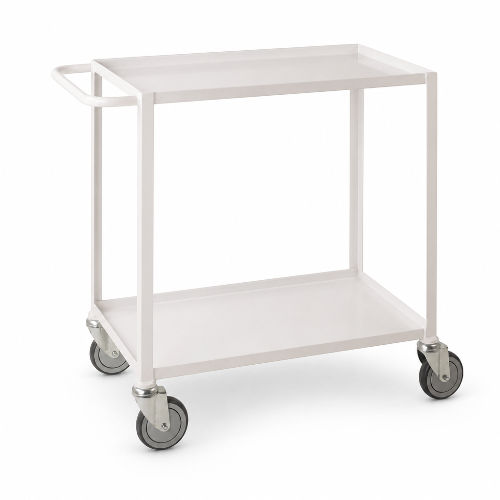Standard Steel Tray Trolleys with White Table Top
