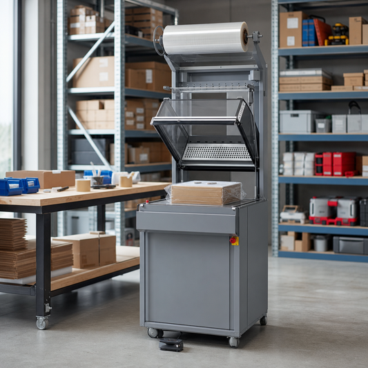 Standing Shrink Wrapping and Sealing Machine with Compact Chamber