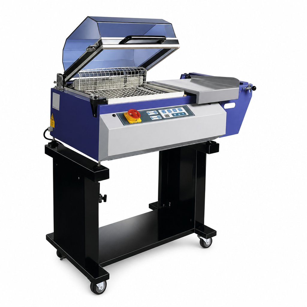 Standing Shrink Wrapping and Sealing Machine with Compact Chamber