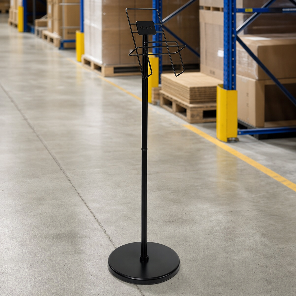 Steel A4 Leaflet and Brochure Stand with Round Base