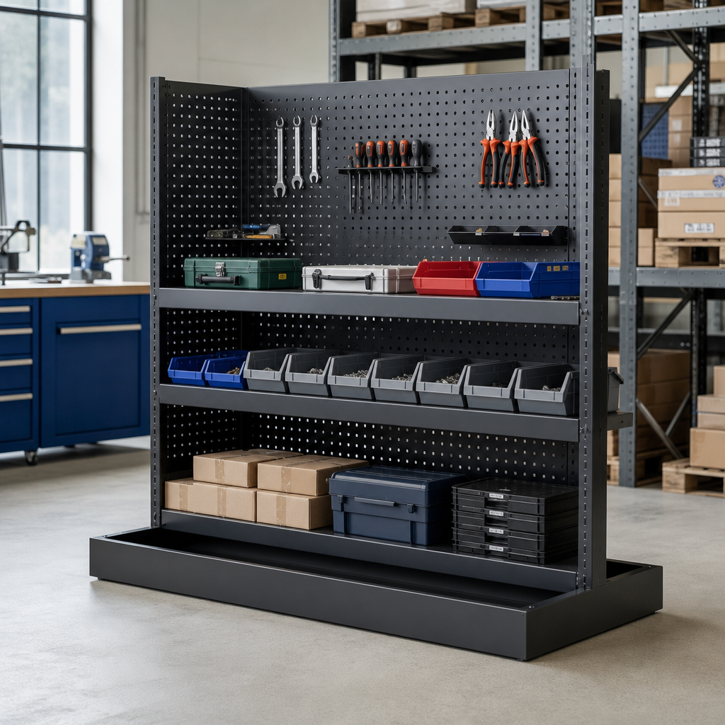 Steel Base Tray for Perforated Panel Racks