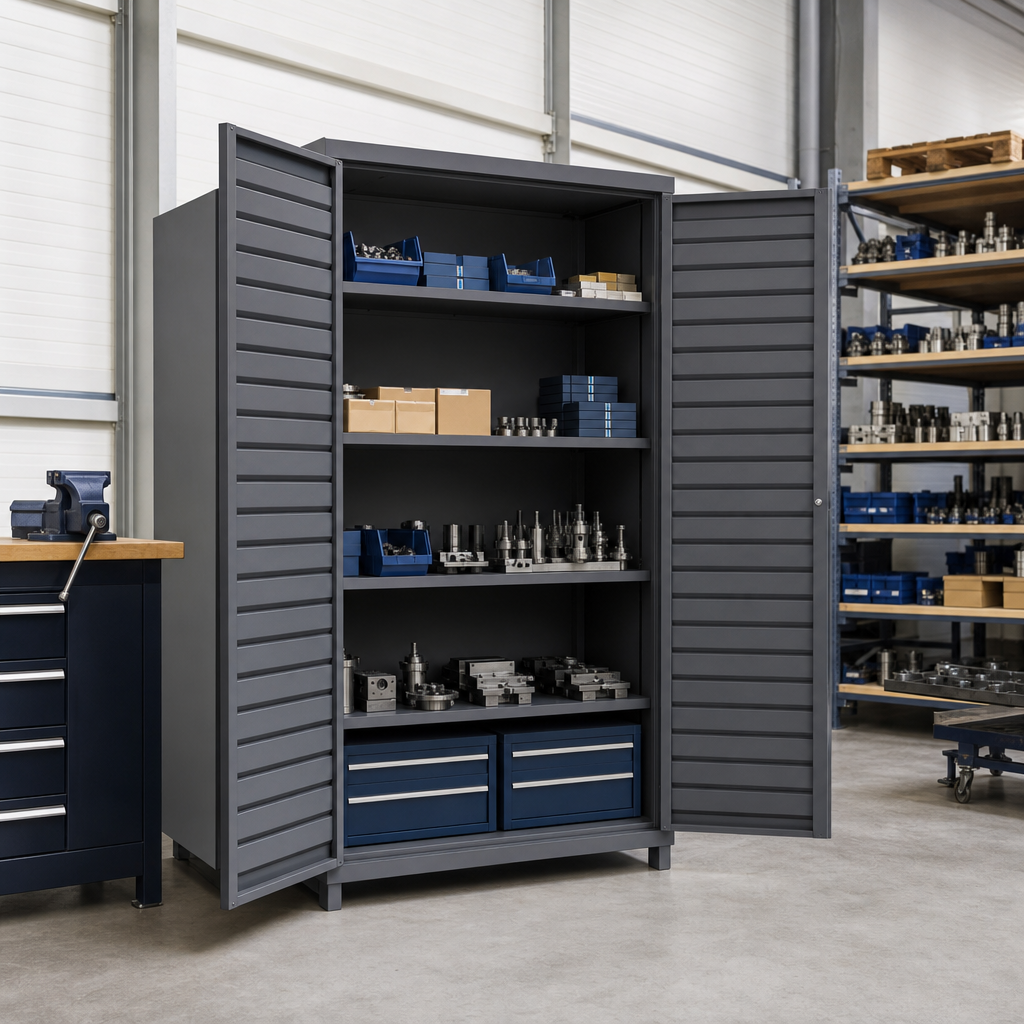 Steel CNC Tool Cabinet with Louvre Panel Door