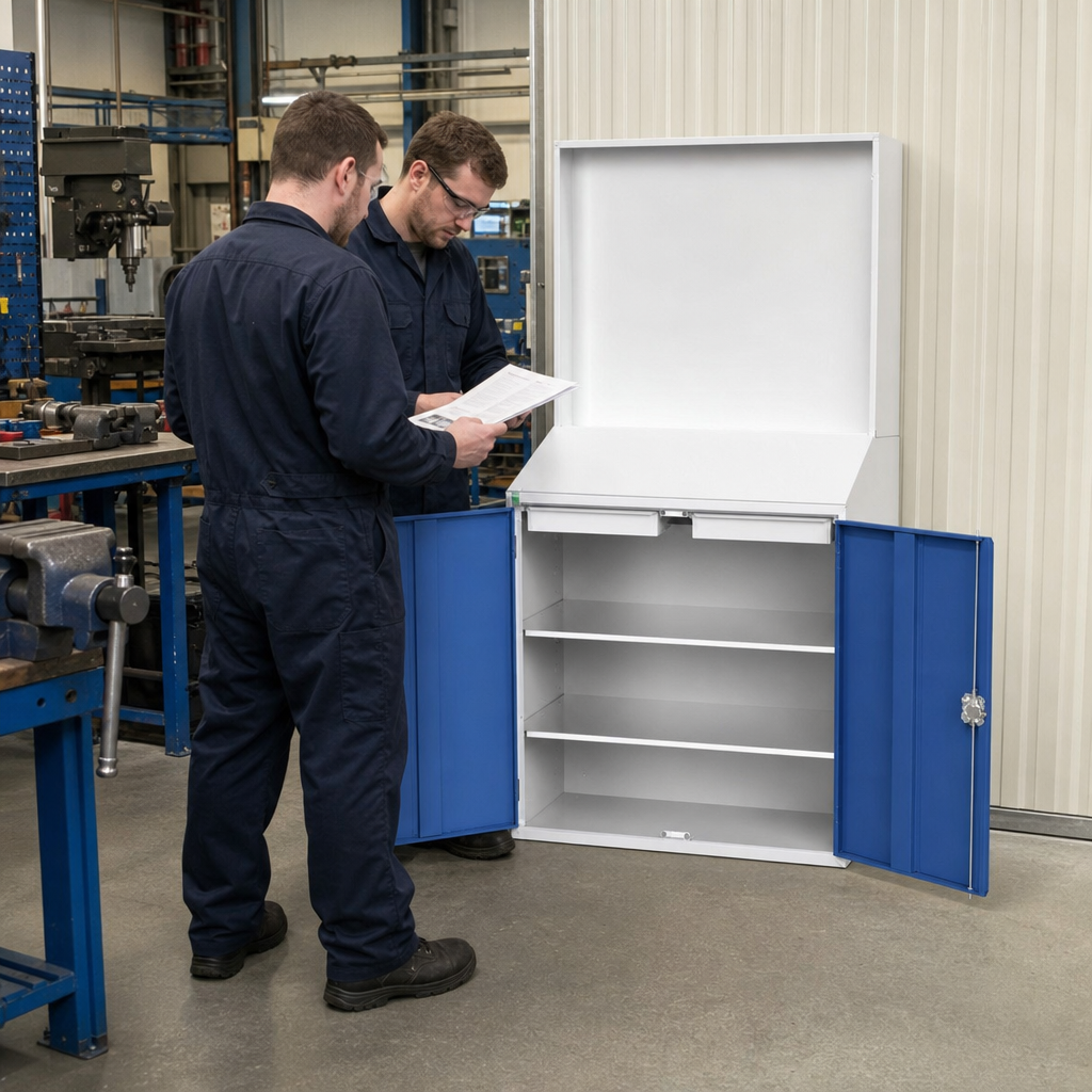 Steel Document Station Cupboard with Magnetic Rear Panel