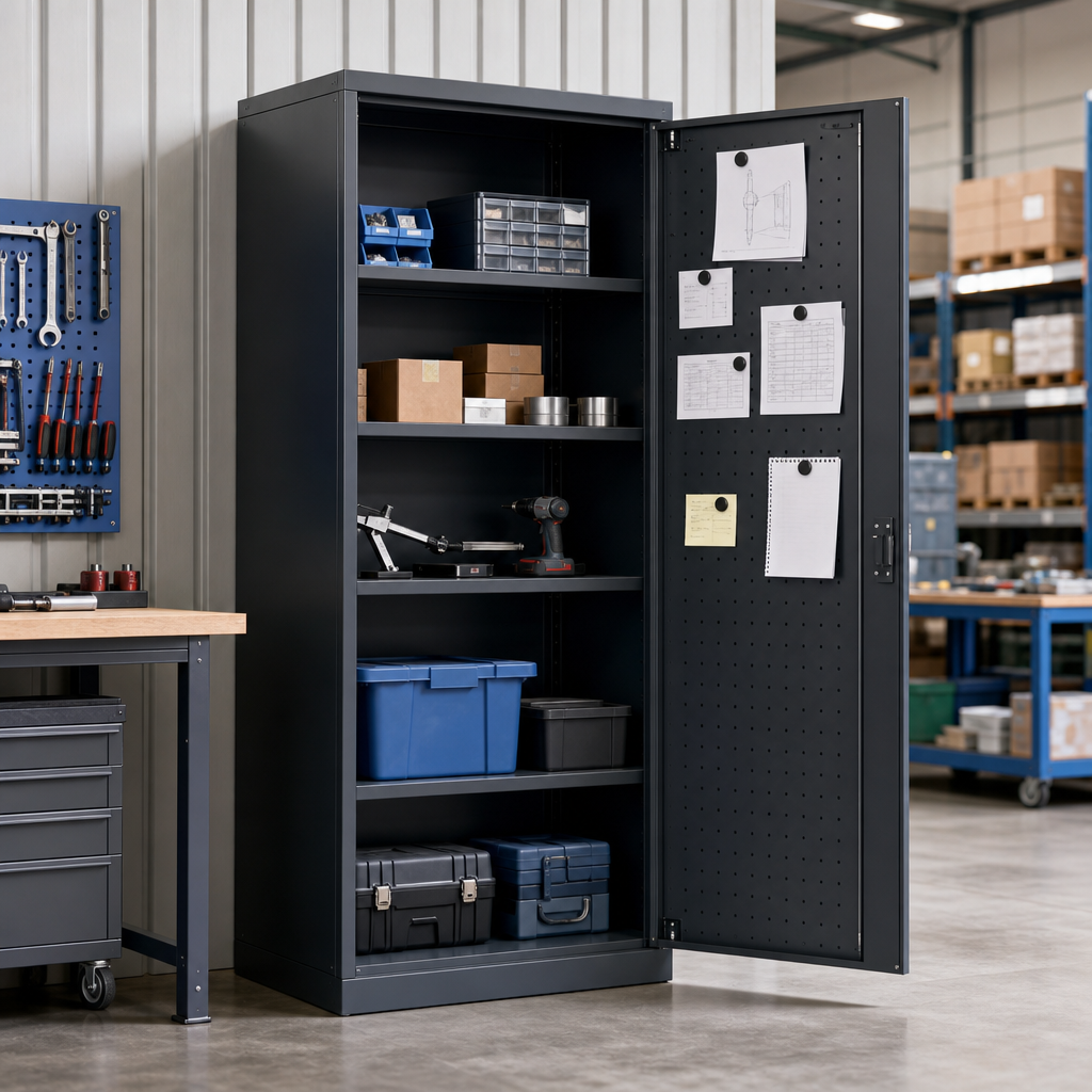 Steel Document Station Cupboard with Magnetic Rear Panel