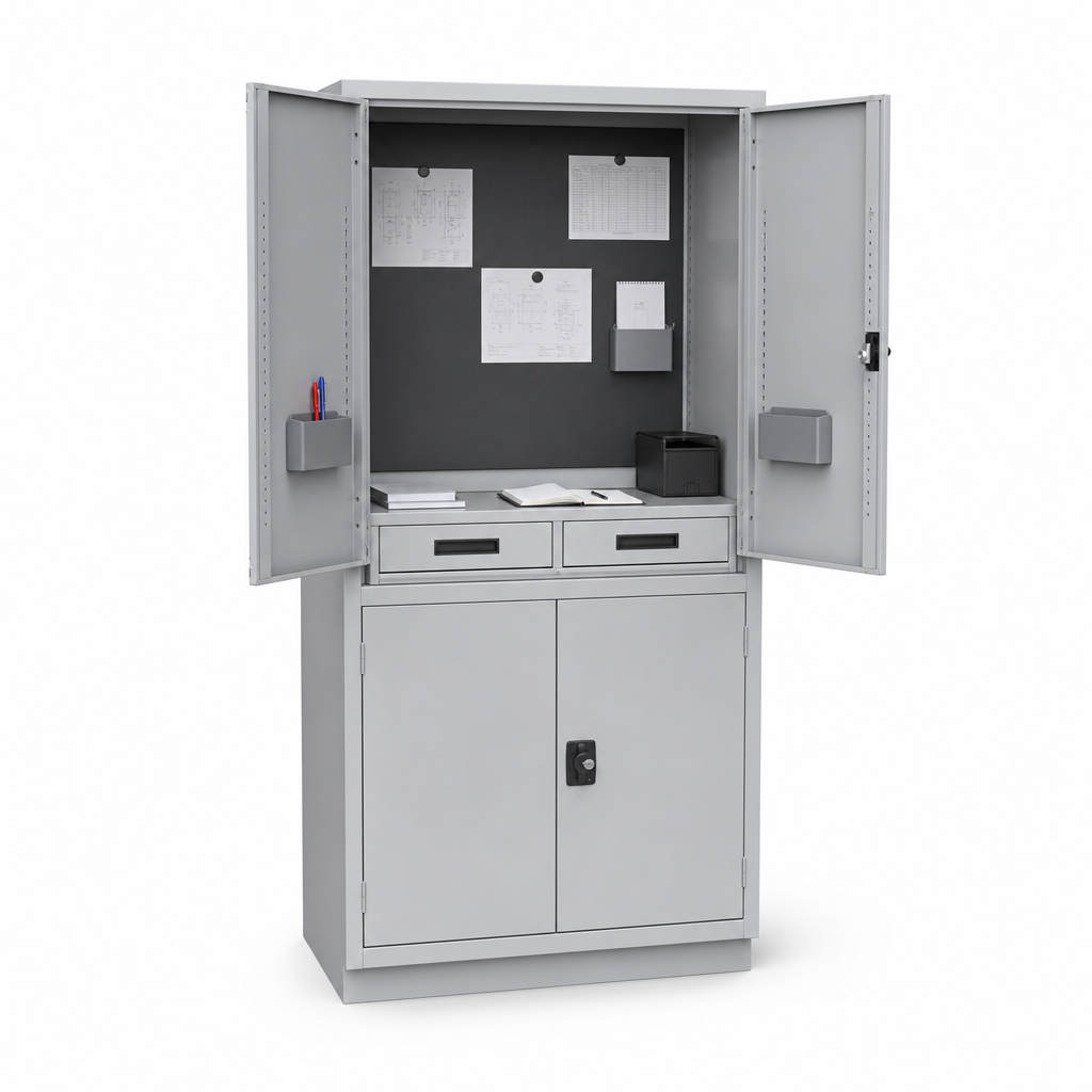 Steel Document Station Cupboard with Magnetic Rear Panel