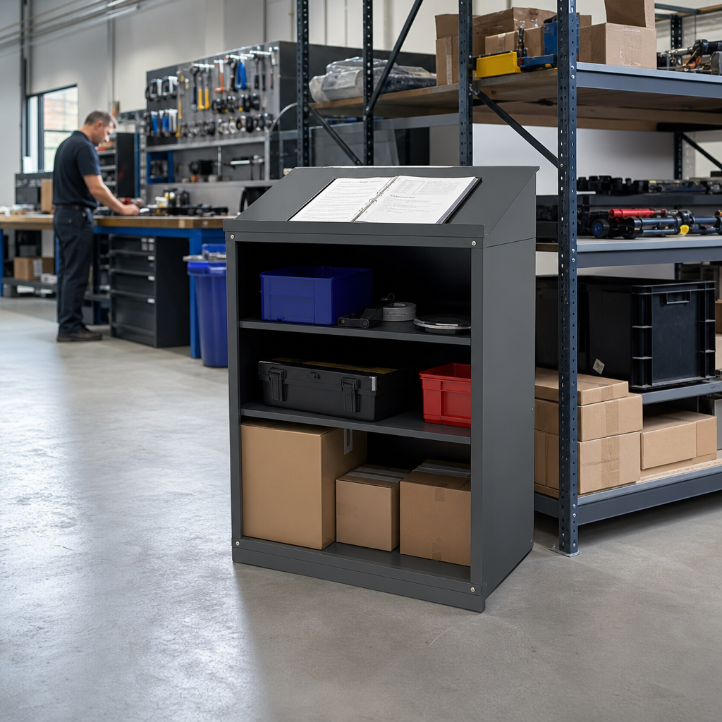 Steel Document Station with Lectern Top 1130x525x550mm
