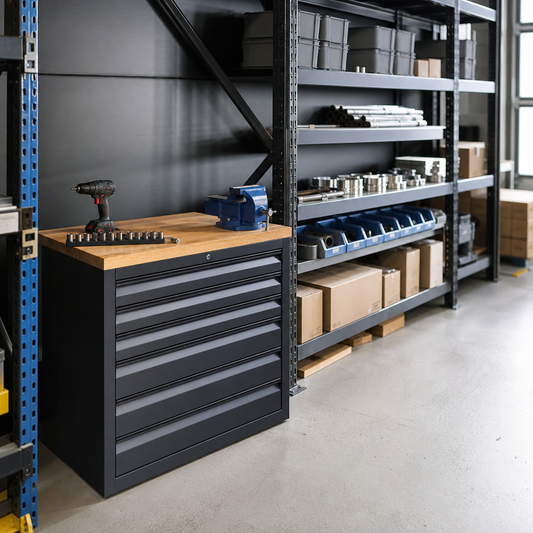 Steel Drawer Cabinet with 1050 x 650mm Worktop