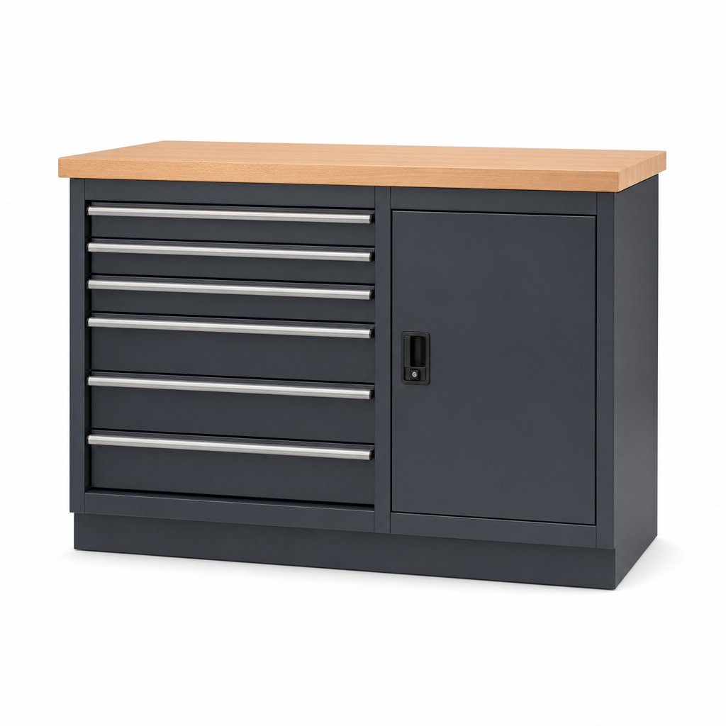 Steel Drawer Cabinet with 1050 x 650mm Worktop