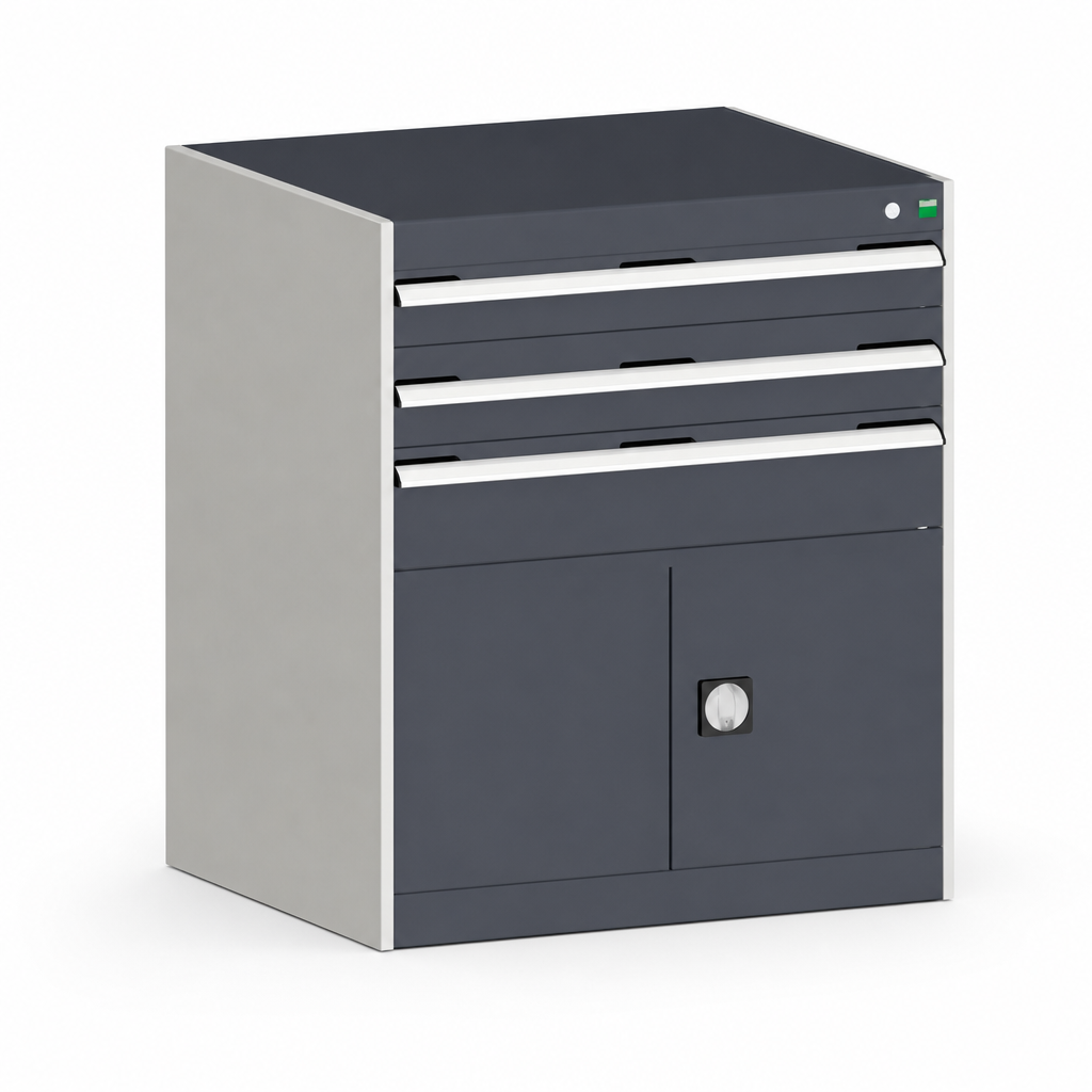 Steel Drawer Cabinets with Cupboard and 800x525mm Footprint