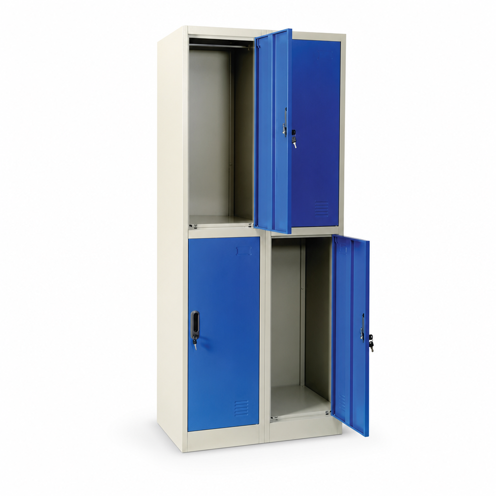 Steel Hanging Rail Lockers with 4 Doors and 2 Columns