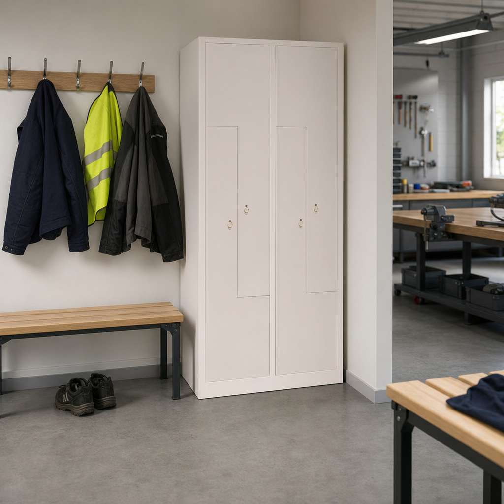 Steel L-Door Locker with 4 Compartments, 800mm Wide