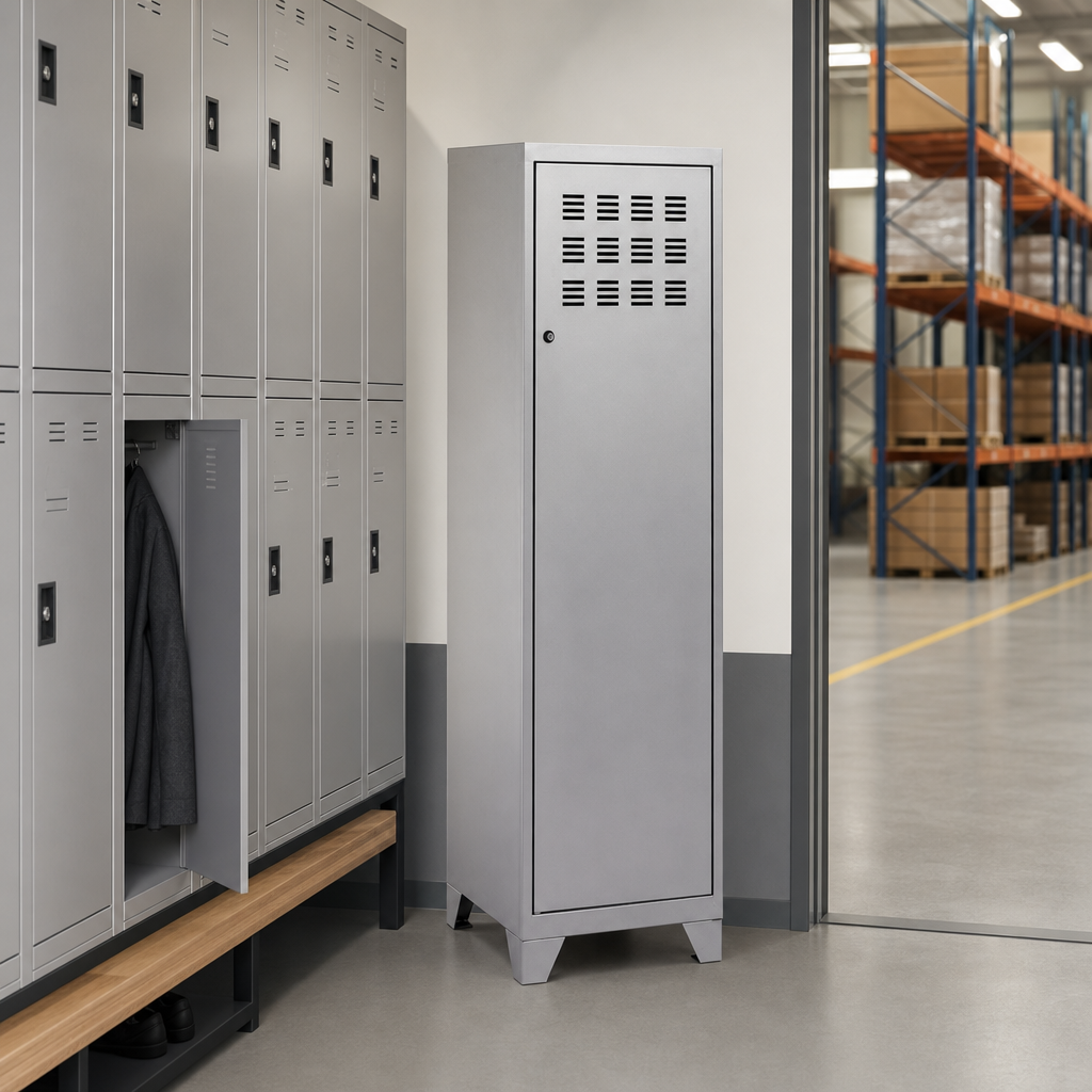 Steel Locker with Hinged Door and 3 Shelves
