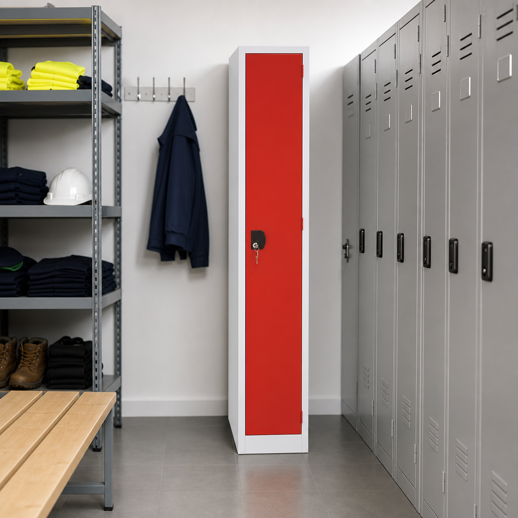 Steel Modulo Wardrobe Lockers on Raised Base, 1–3 Columns