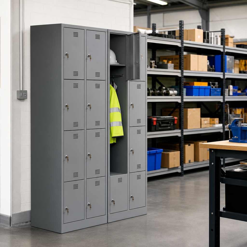 Steel Multi-Compartment Garment Service Locker with Cylinder Lock