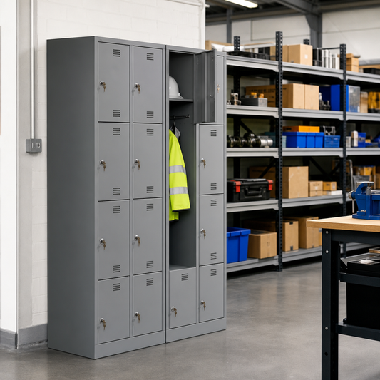 Steel Multi-Compartment Garment Service Locker with Cylinder Lock