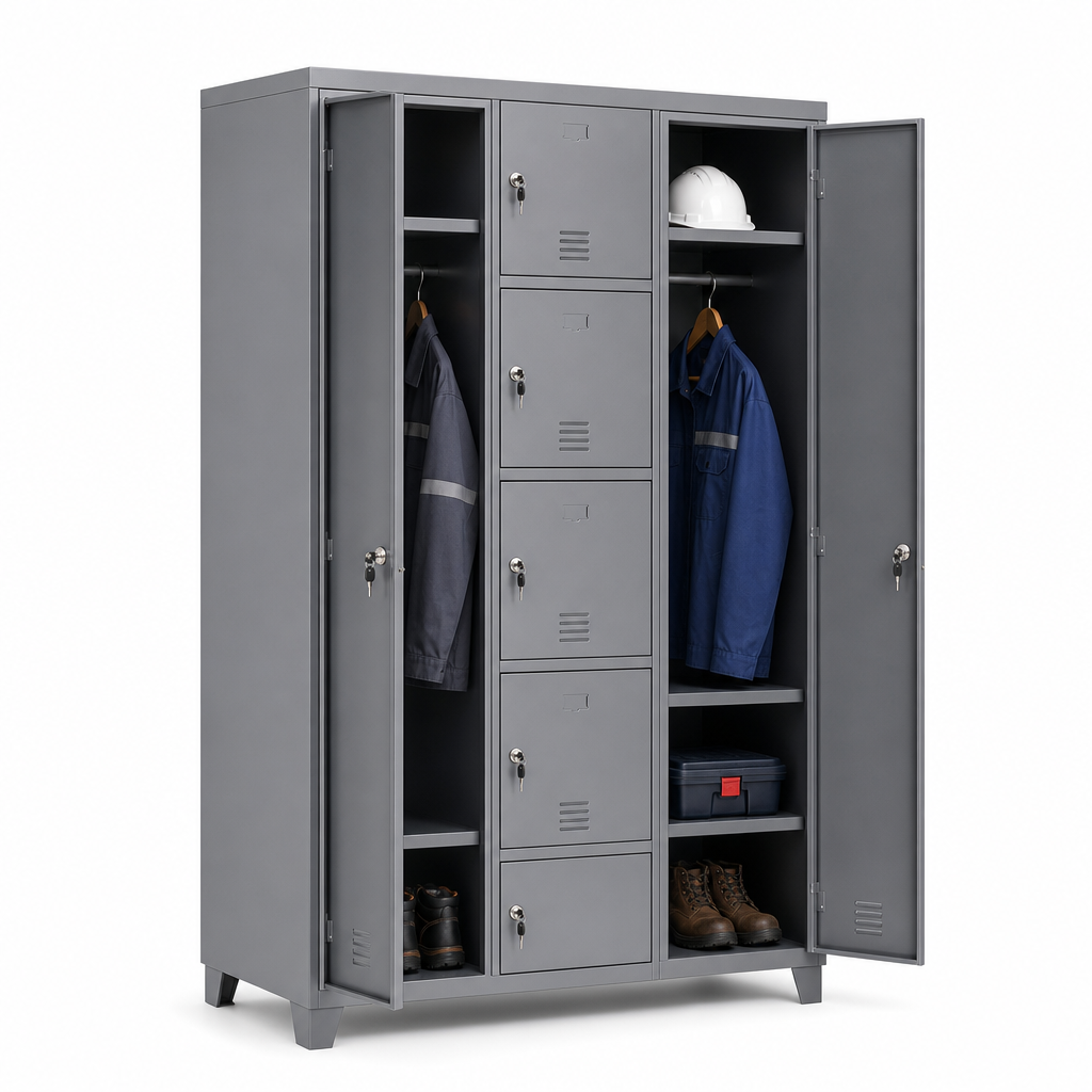 Steel Multi-Compartment Garment Service Locker with Cylinder Lock