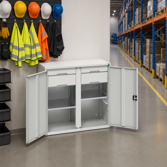 Steel PPE Cupboard with 4 Drawers 1000x1050x550mm