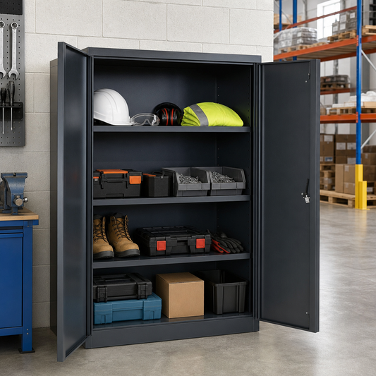 Steel PPE Storage Cupboard with 4 Shelves 1000x1050mm