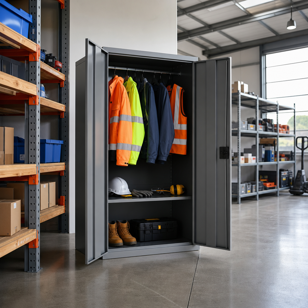 Steel PPE Storage Cupboard with Hanging Rail