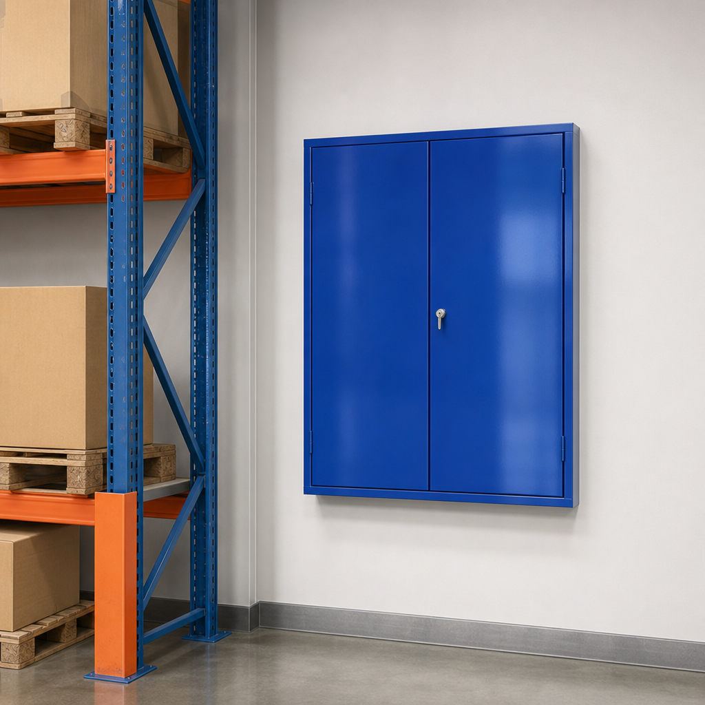 Steel PPE Wardrobe Cupboard with Hanging Rail and Shelf