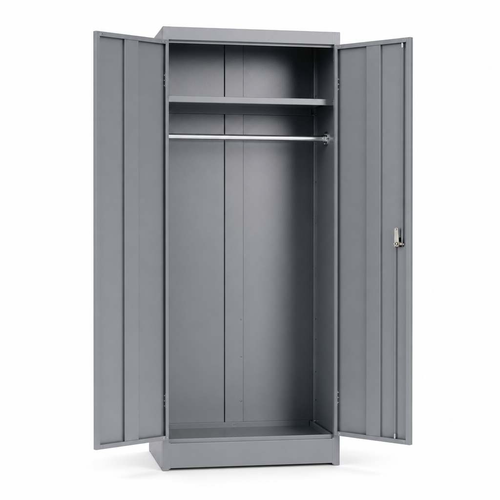Steel PPE Wardrobe Cupboard with Hanging Rail and Shelf