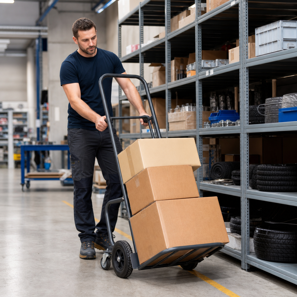 Steel Sack Truck with Folding Platform and Puncture-Proof Wheels