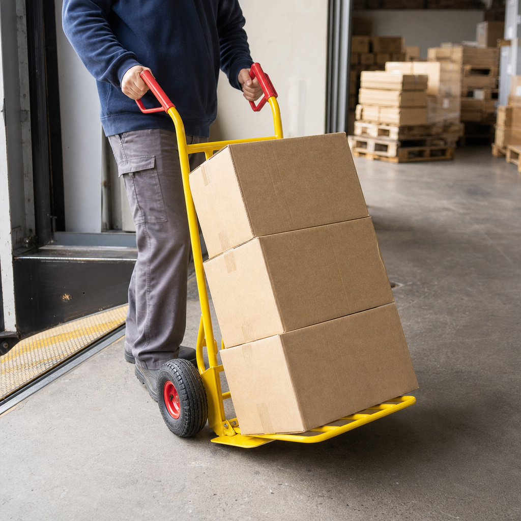 Steel Sack Truck with Folding Platform and Puncture-Proof Wheels