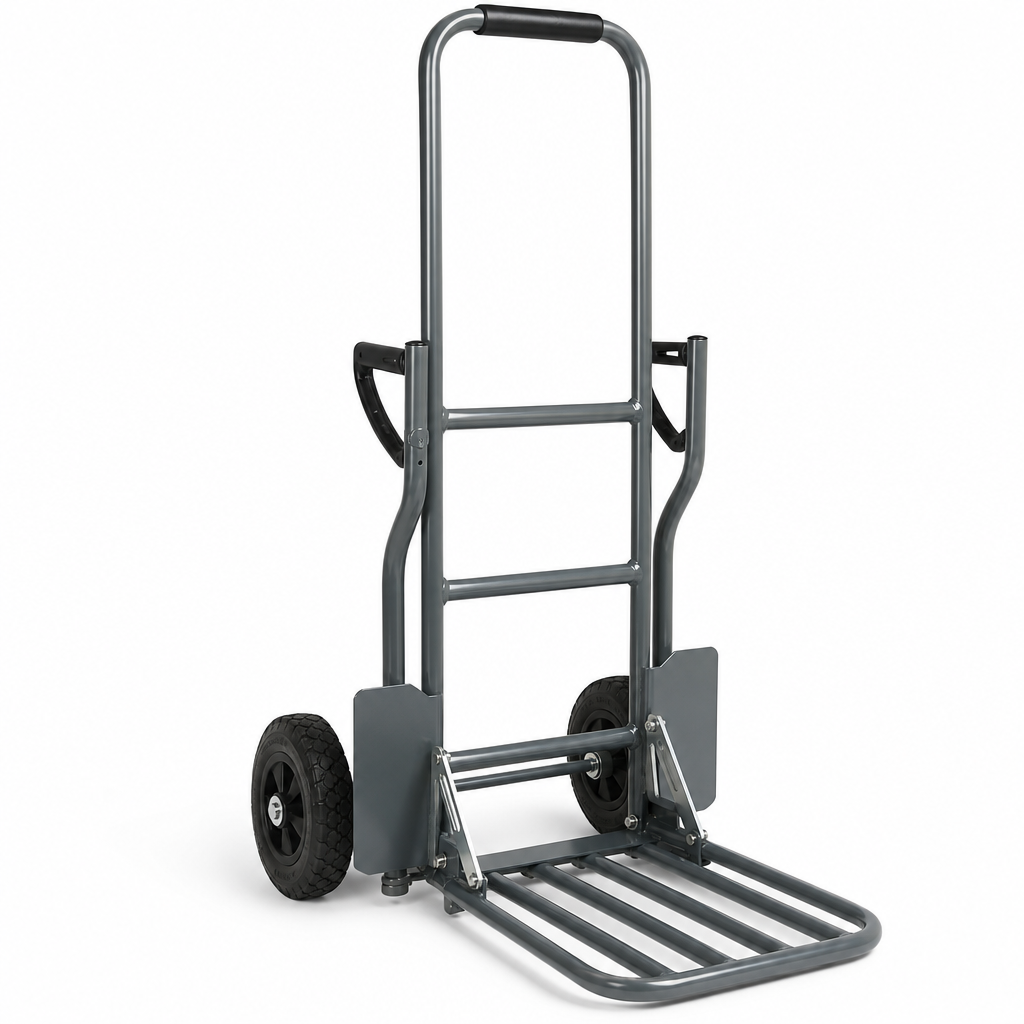 Steel Sack Truck with Folding Platform and Puncture-Proof Wheels