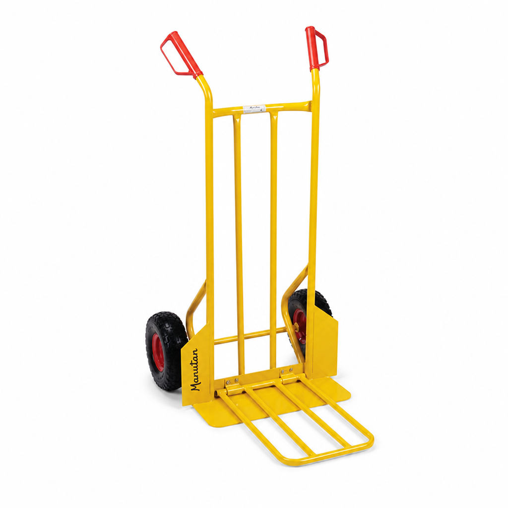 Steel Sack Truck with Folding Platform and Puncture-Proof Wheels